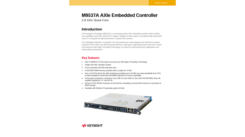M9537A AXIe Embedded Controller